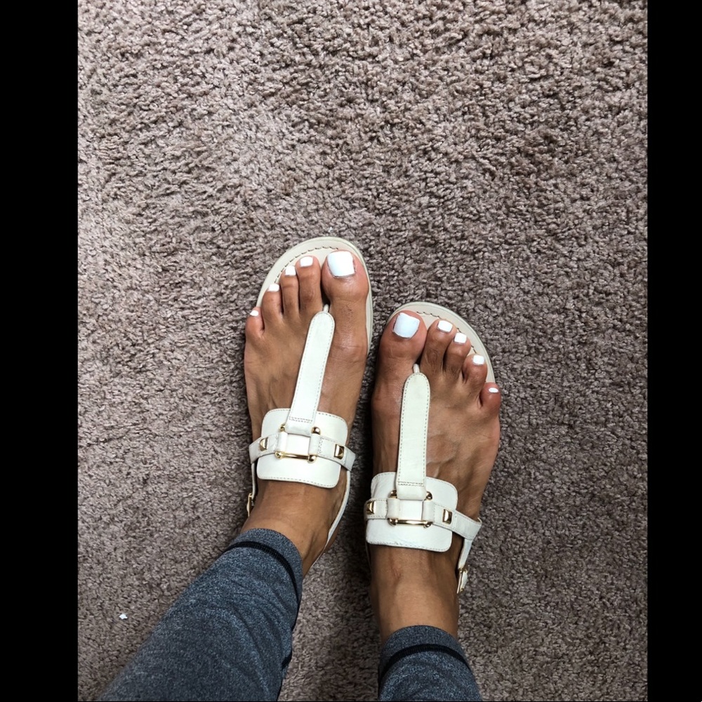 Cream sandals